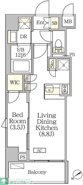 ORSUS清澄白河リバーフロントの物件間取画像