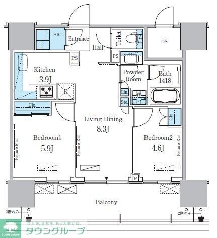 HARUMI FLAG PORT VILLAGE B棟の物件間取画像