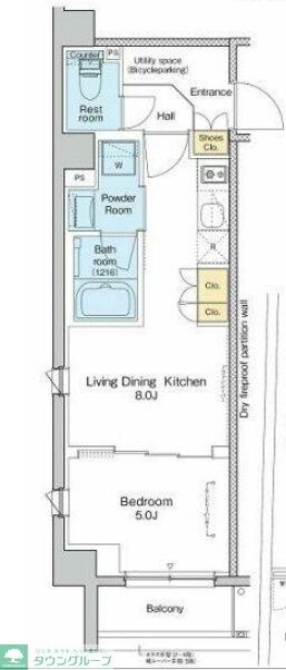 プラウドフラット品川大井町の物件間取画像