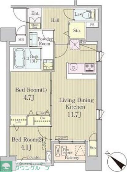 クレール日本橋の物件間取画像