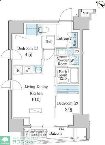 デュオフラッツ日本橋水天宮の物件間取画像