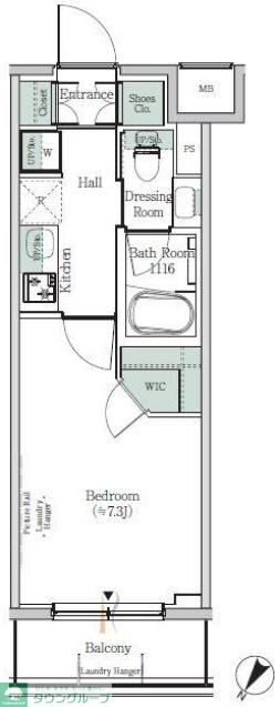 ONE ROOF RESIDENCE KIBA WESTの物件間取画像