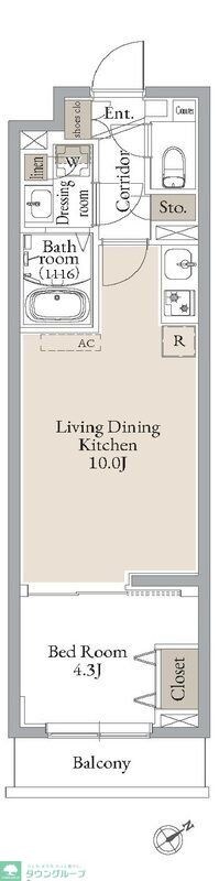 ルネサンスコート門前仲町の物件間取画像