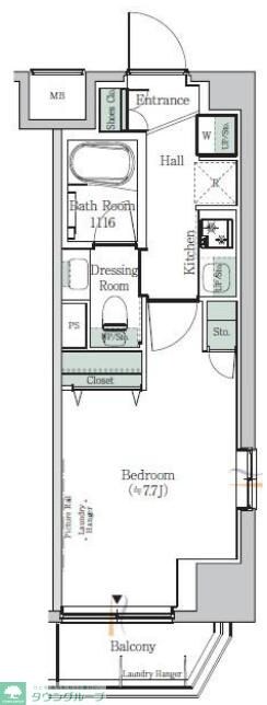 ONE ROOF RESIDENCE KIBA WESTの物件間取画像
