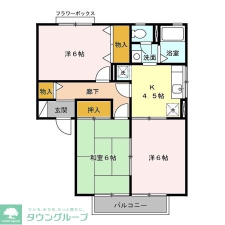ヴィラ栗本Aの物件間取画像