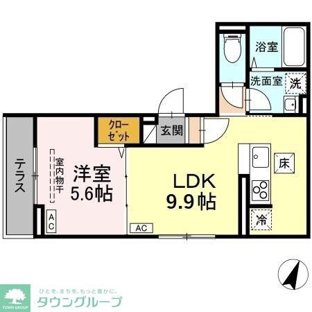 Dフラット東平山 B棟の物件間取画像