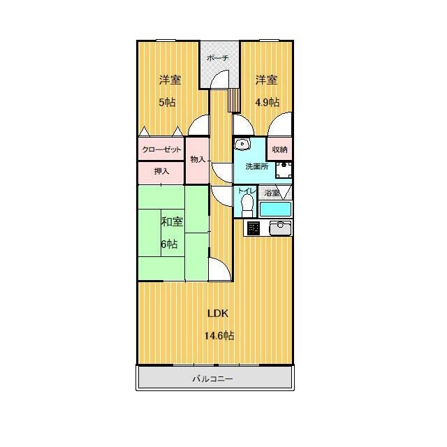 スカイコートあけぼのの物件間取画像