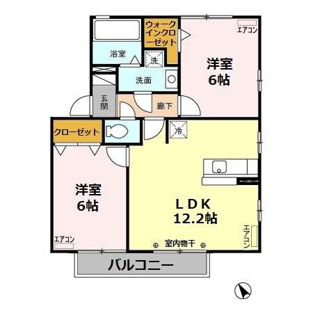 リビングタウン上野台 Bの物件間取画像