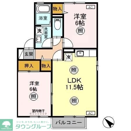 ドエル福島 Bの物件間取画像