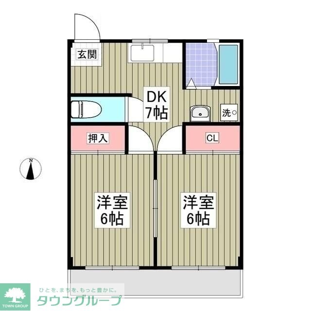 上里ハイツAの物件間取画像