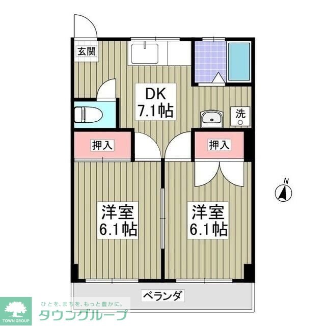 上里ハイツBの物件間取画像