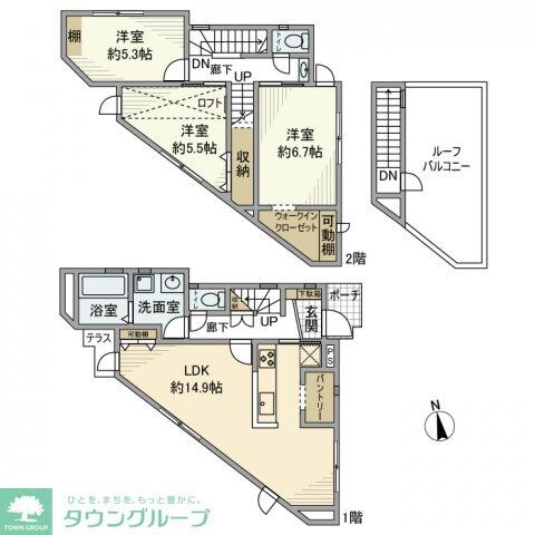 北新宿戸建の物件間取画像