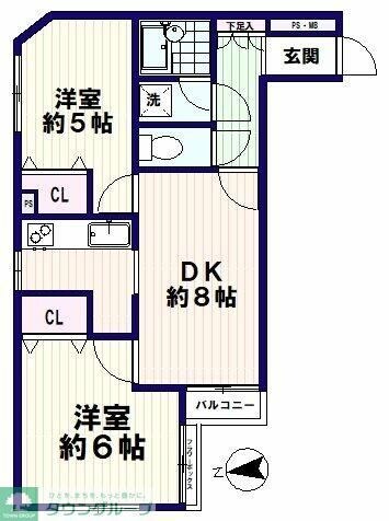 カーサ・デ・セビーア弥生の物件間取画像