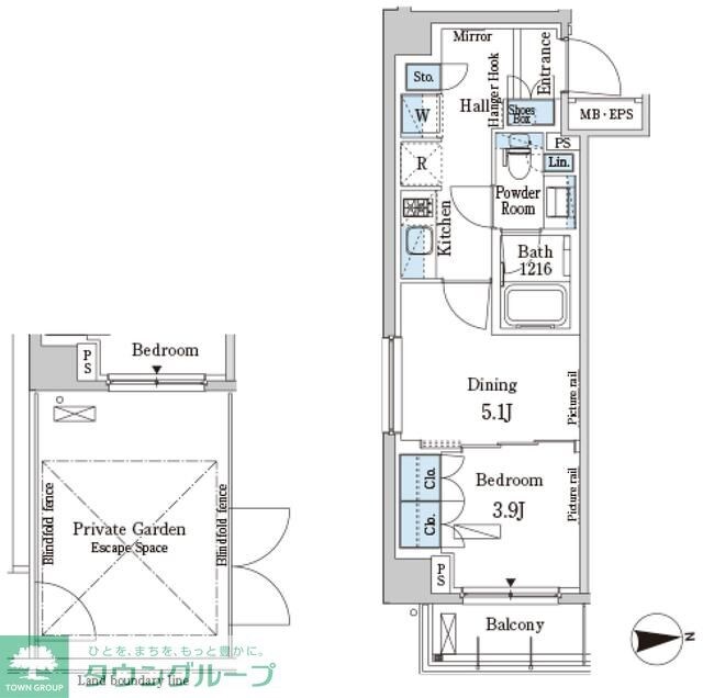 パークアクシス市谷加賀町の物件間取画像