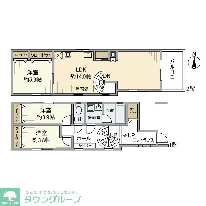 高円寺南戸建の物件間取画像