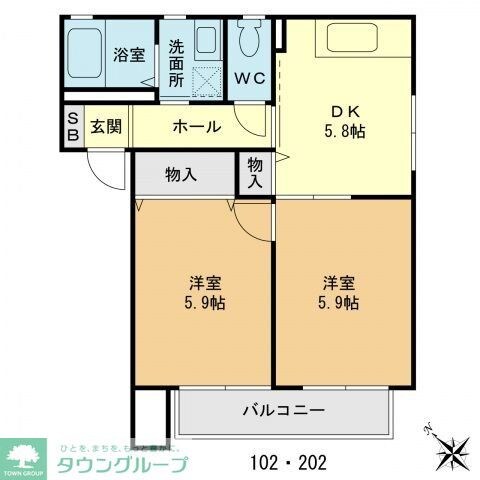 ローズハイム船橋宮本の物件間取画像