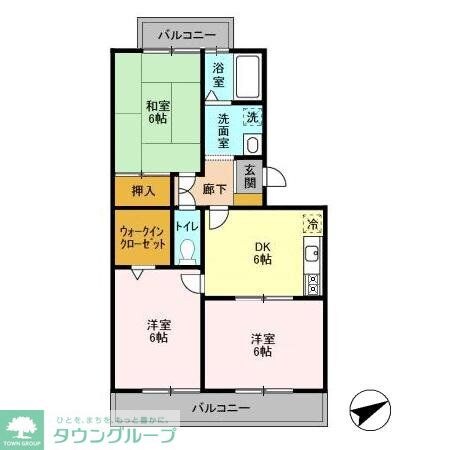 ハイツ・サンピーチ Aの物件間取画像