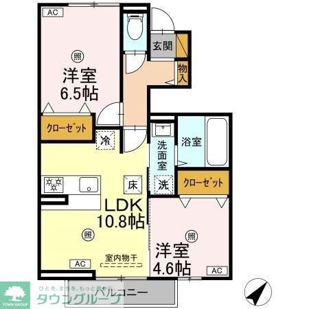フォレストウッド B棟の物件間取画像