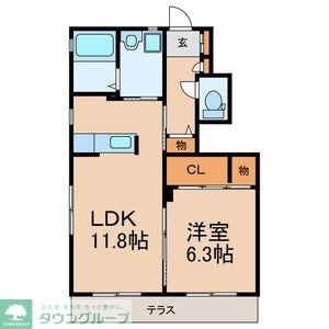 メゾンリバーアイランドAの物件間取画像