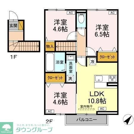 フォレストウッド B棟の物件間取画像