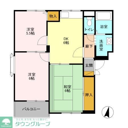 ヴァンベール山口 Bの物件間取画像