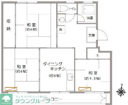 大宮指扇住宅4号棟の物件間取画像
