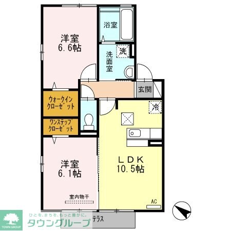 ヴューテラス Bの物件間取画像