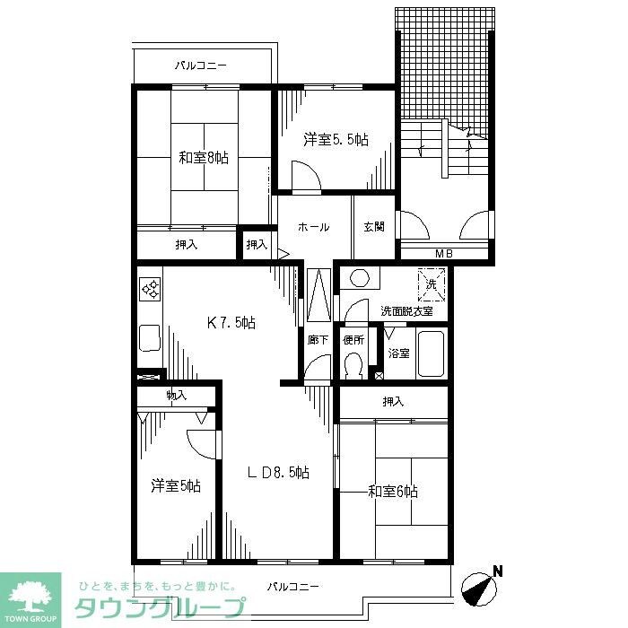 杉戸高野台ベリアス西六番街12号棟の物件間取画像