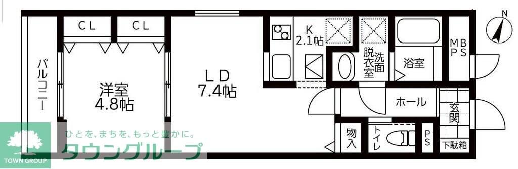 リーブルファイン大成町の物件間取画像