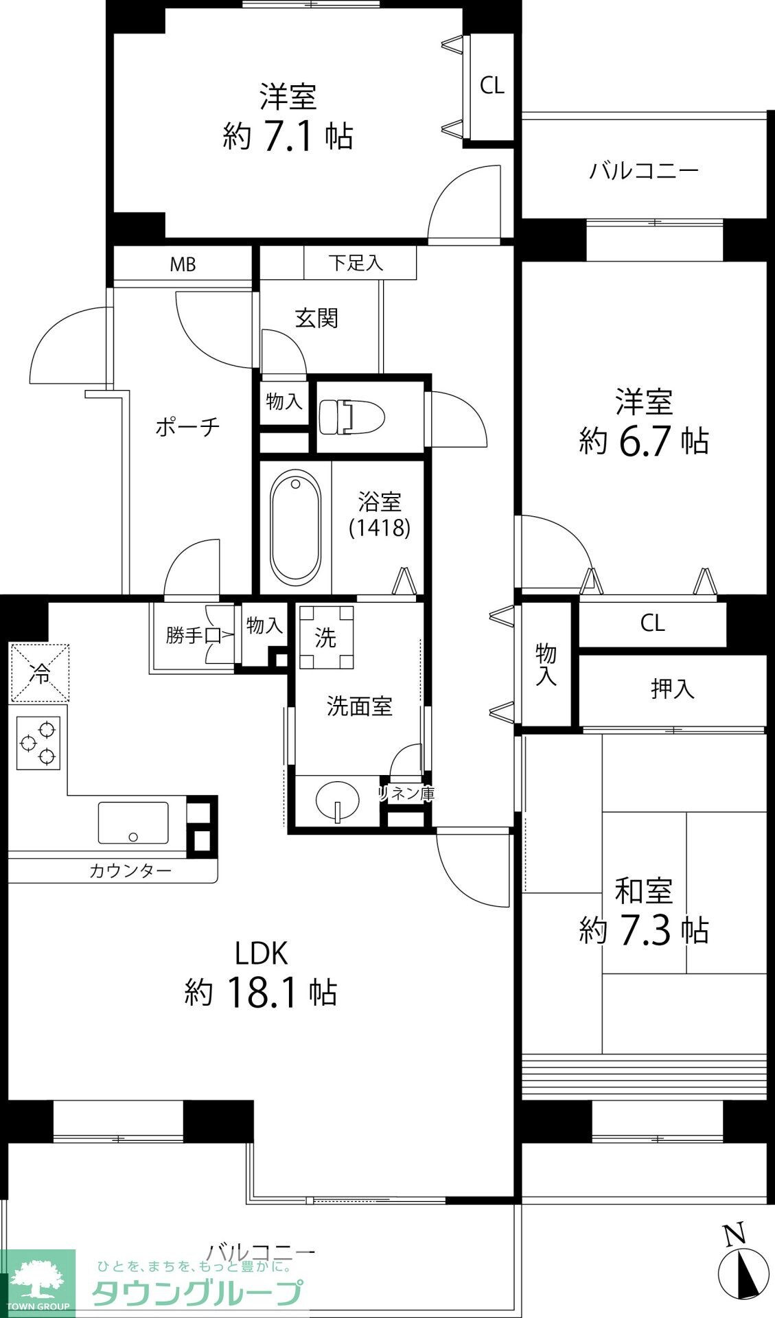T's garden西寺尾 D棟の物件間取画像