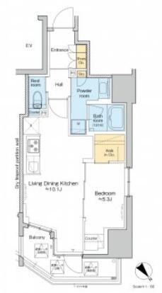 プラウドフラット文京千駄木の物件間取画像