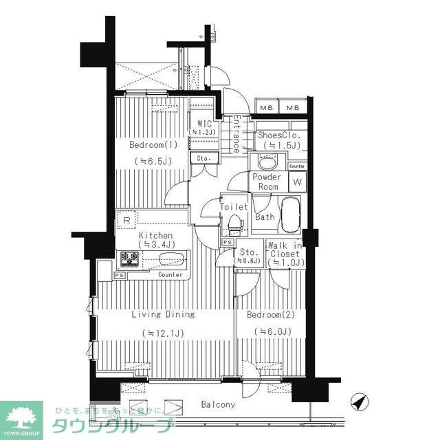 PRIME URBAN 東中野 COURTの物件間取画像