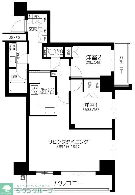 ザ・パークハウス 新宿タワーの物件間取画像