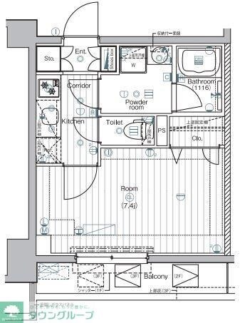 プレミアムキューブ文京江戸川橋♯moの物件間取画像