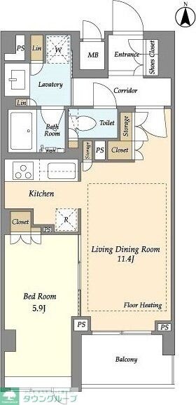 LIBR GRANT 四谷三丁目の物件間取画像