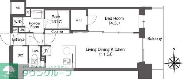 コンフォリア東新宿の物件間取画像