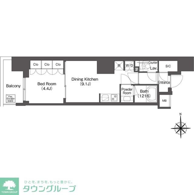 コンフォリア東新宿の物件間取画像