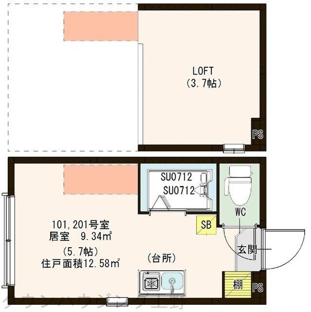 ハーモニーテラス町屋IIの物件間取画像