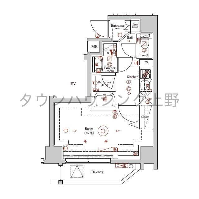 GENOVIA新御徒町skygardenの物件間取画像