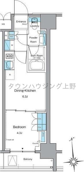 ルフォンプログレ上野稲荷町の物件間取画像