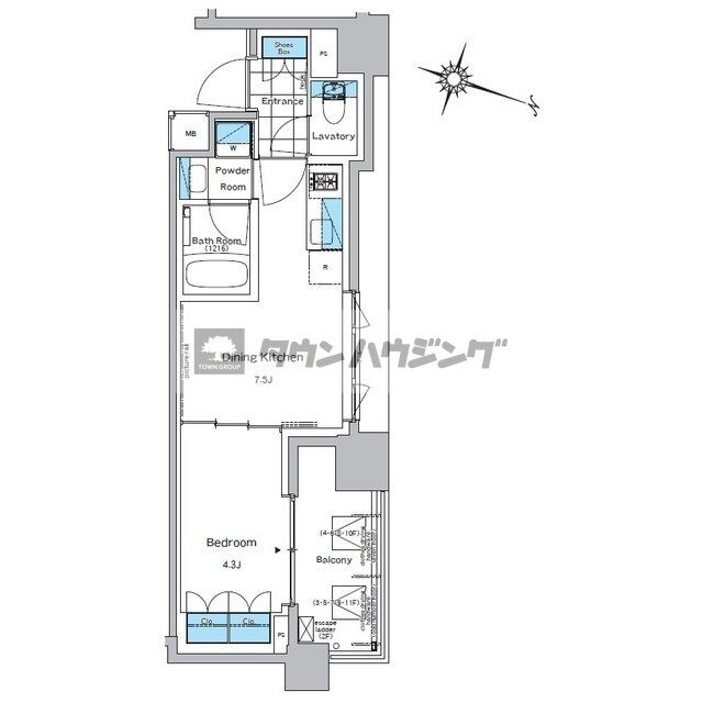 ルフォンプログレ神田プレミアの物件間取画像