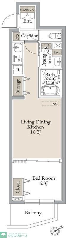 ルネサンスコート門前仲町の物件間取画像