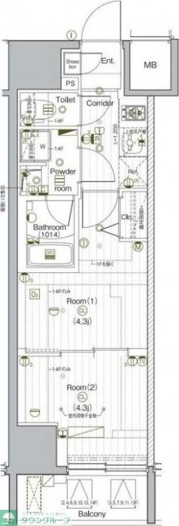 PREMIUM CUBE G 後楽園の物件間取画像