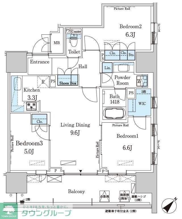 HARUMI FLAG PORT VILLAGE B棟の物件間取画像