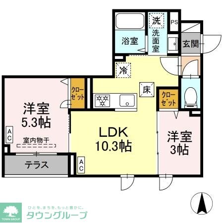 セレスティア南花畑IIIの物件間取画像
