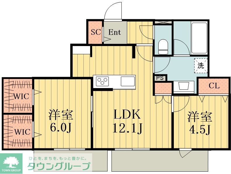 メゾンクレール谷在家の物件間取画像