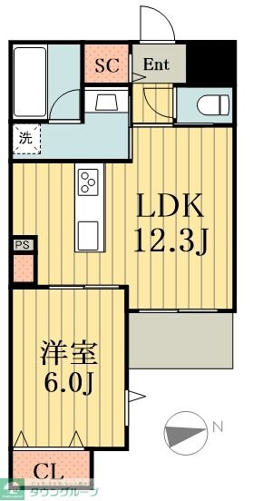 メゾンクレール谷在家の物件間取画像