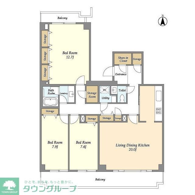 コンフォリア竹ノ塚イーストの物件間取画像