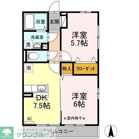 外河原コーポCの物件間取画像