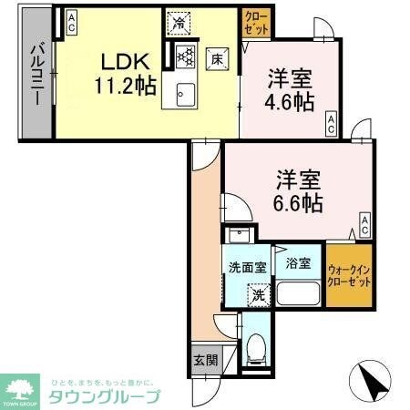 グラナーデ扇IIの物件間取画像